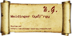 Weidinger György névjegykártya
